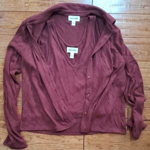 Open Edit Soft Knit Lounge Tank And Cardigan